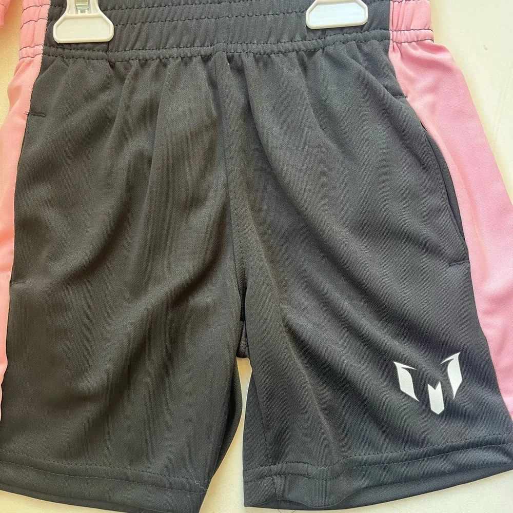 Kids Pink and Black Messi Matching Set